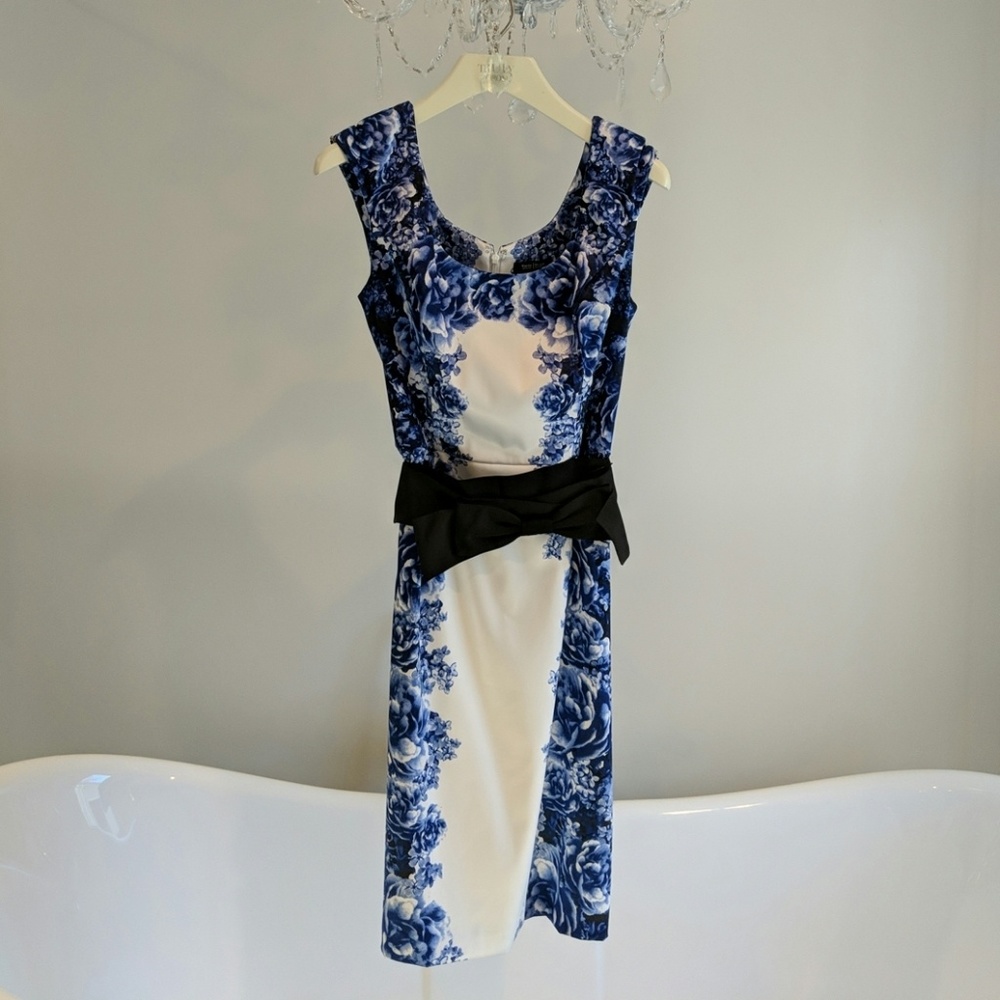 White House Black Market satin sheath dress